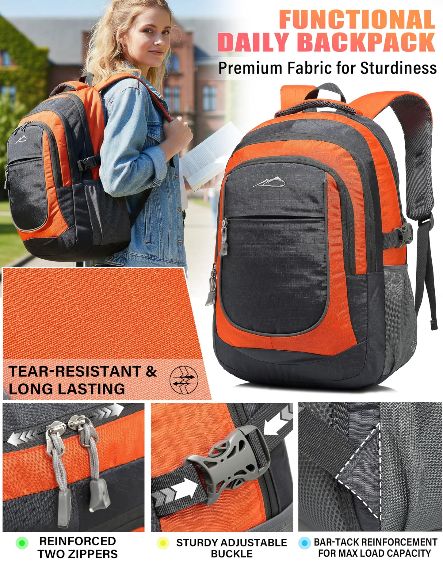 ProEtrade Backpack Bookbag Fit Laptop Up to 15.6 Inch