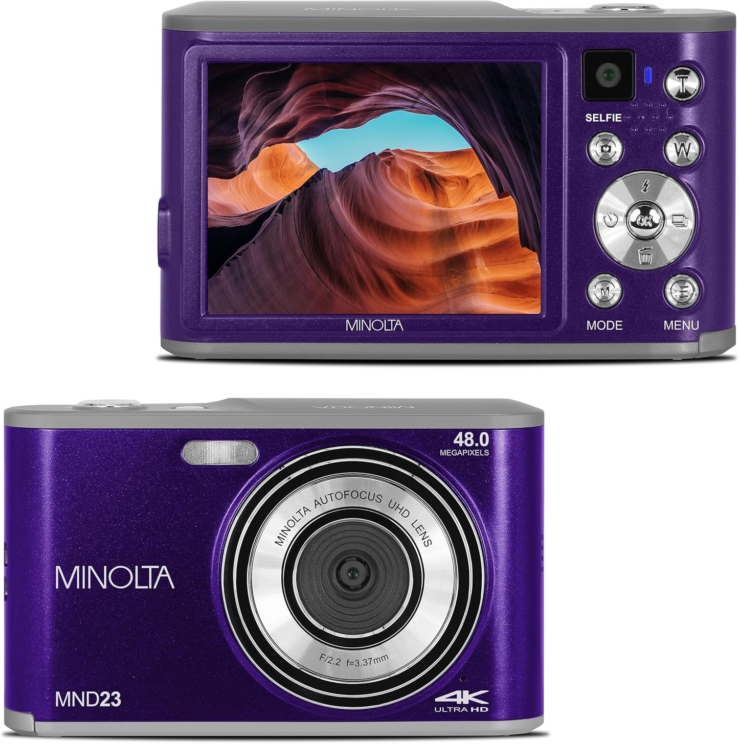 Minolta 48MP Digital Camera with Rear Selfie Lens