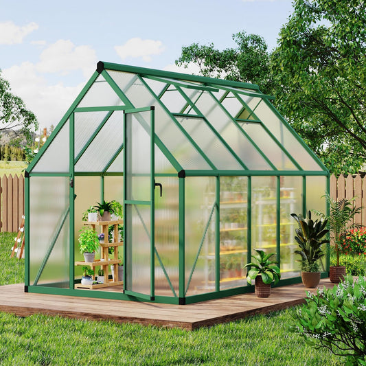 6 x 9 FT Walk-in Outdoor Greenhouse with Polycarbonate Panels