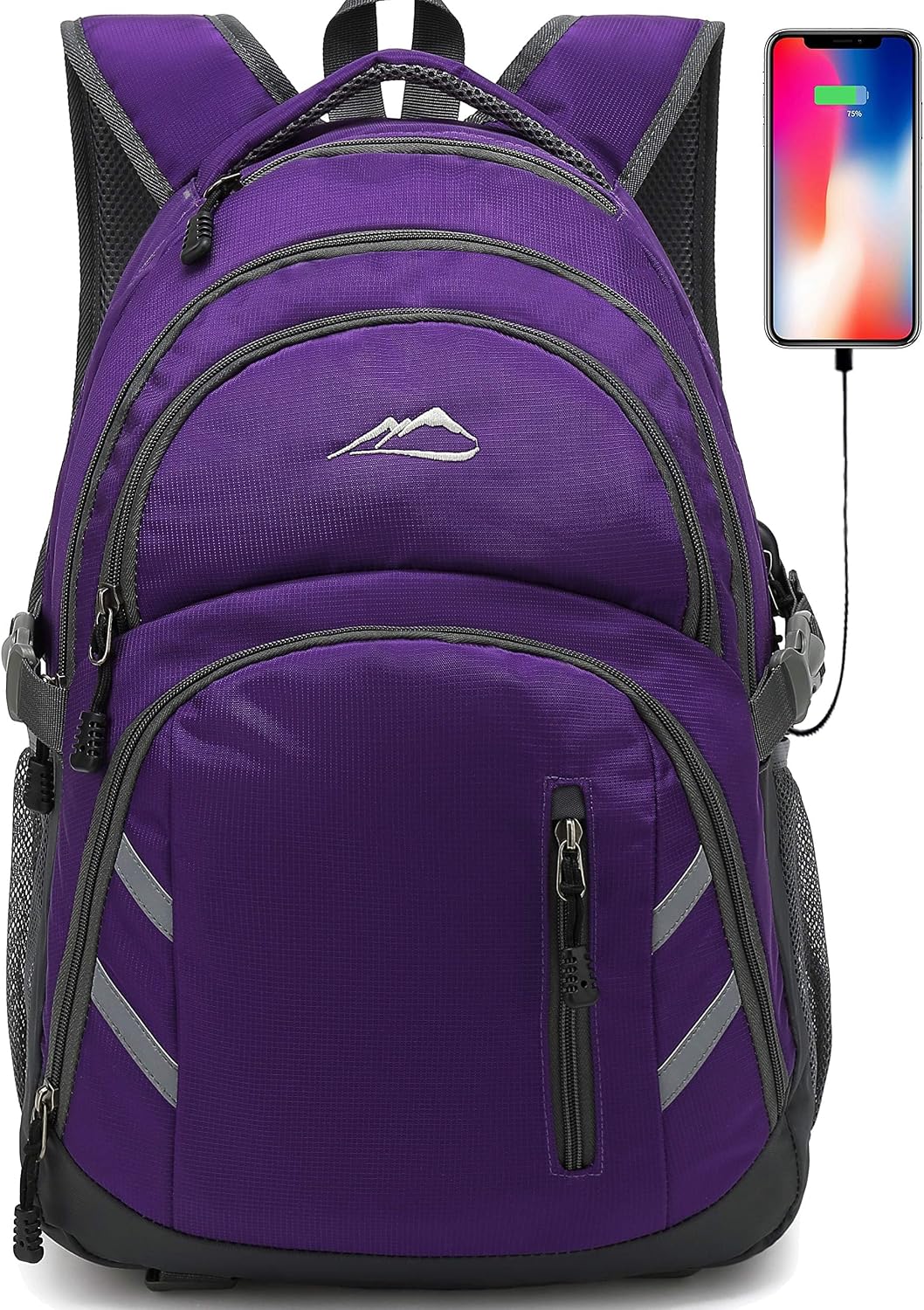 ProEtrade Backpack Bookbag with USB Charging Port
