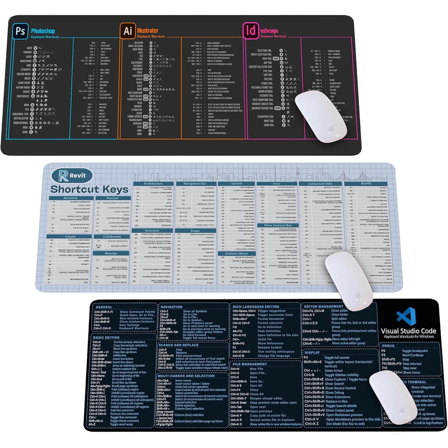 Combo 3 Creative & Designer Desk Setup, 3 Mousepad Bundle