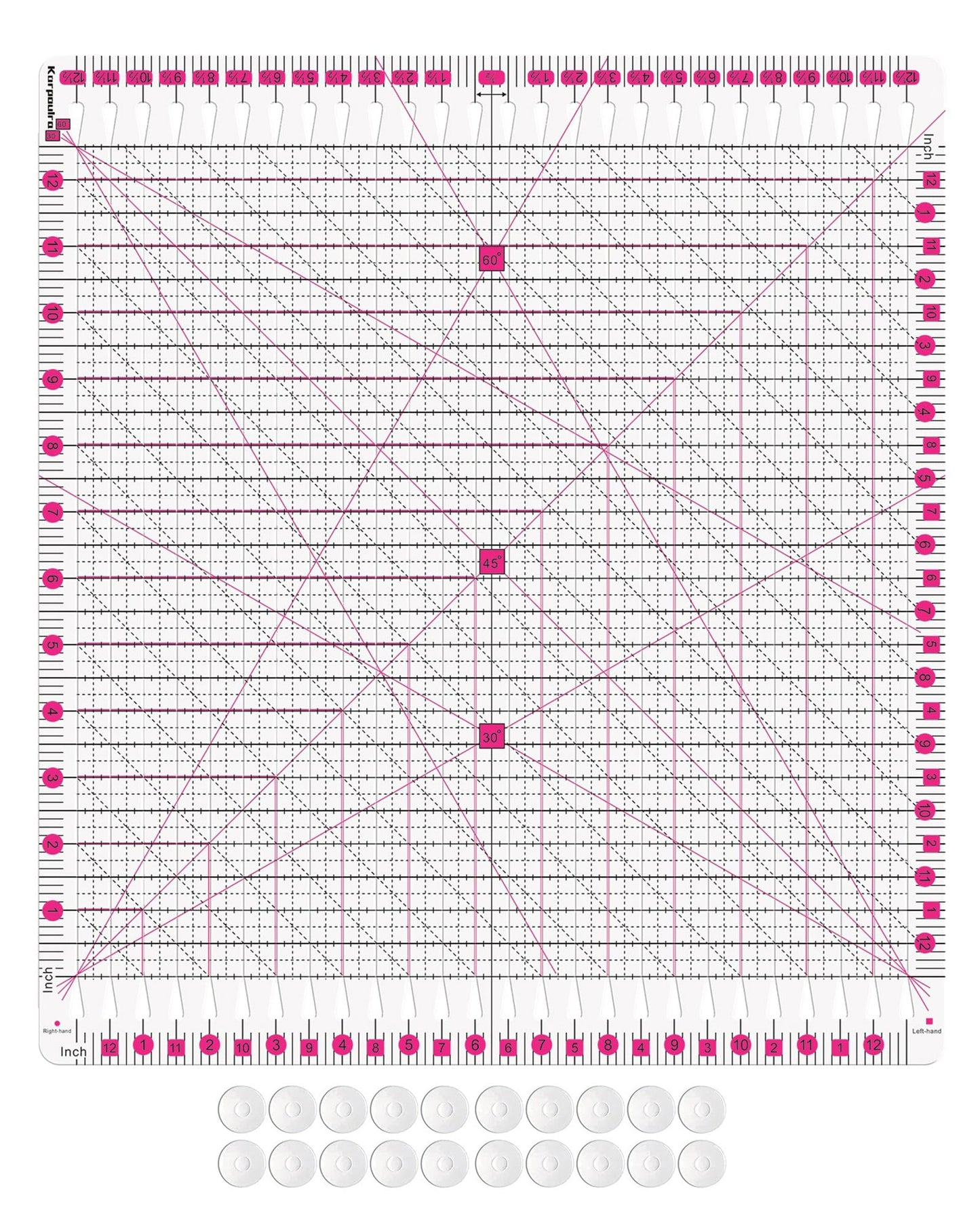 Quilting Ruler- 12.5 * 12.5" Slotted Rulers for Quilting and Sewing Quilt Strip Rulers