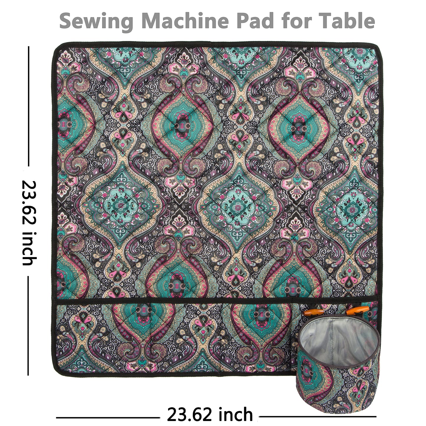 Sewing Machine Pad for Table with Pockets